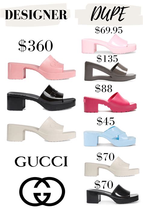 gucci womens rubber slide sandal dupe|Gucci women's rubber slide sandal.